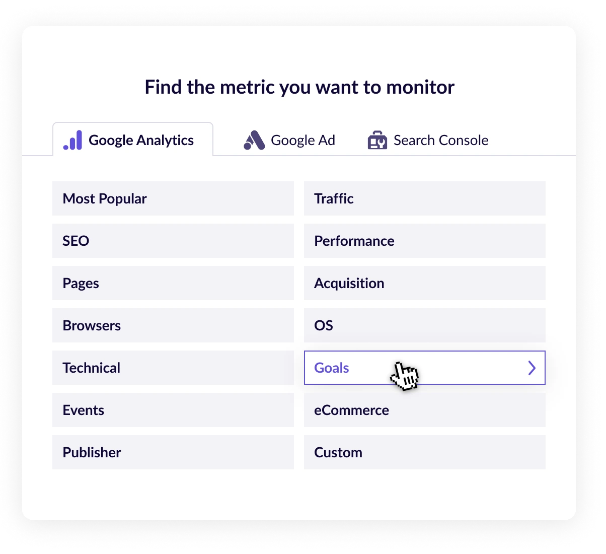 Choosing metrics to monitor for anomalies.