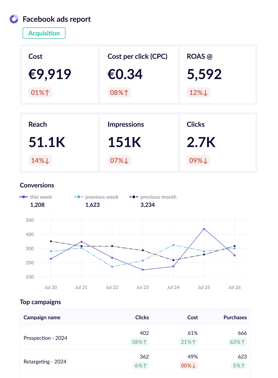 Facebook ads report template