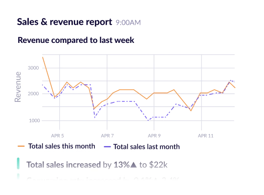 Sale and revenue report for eCommerce.